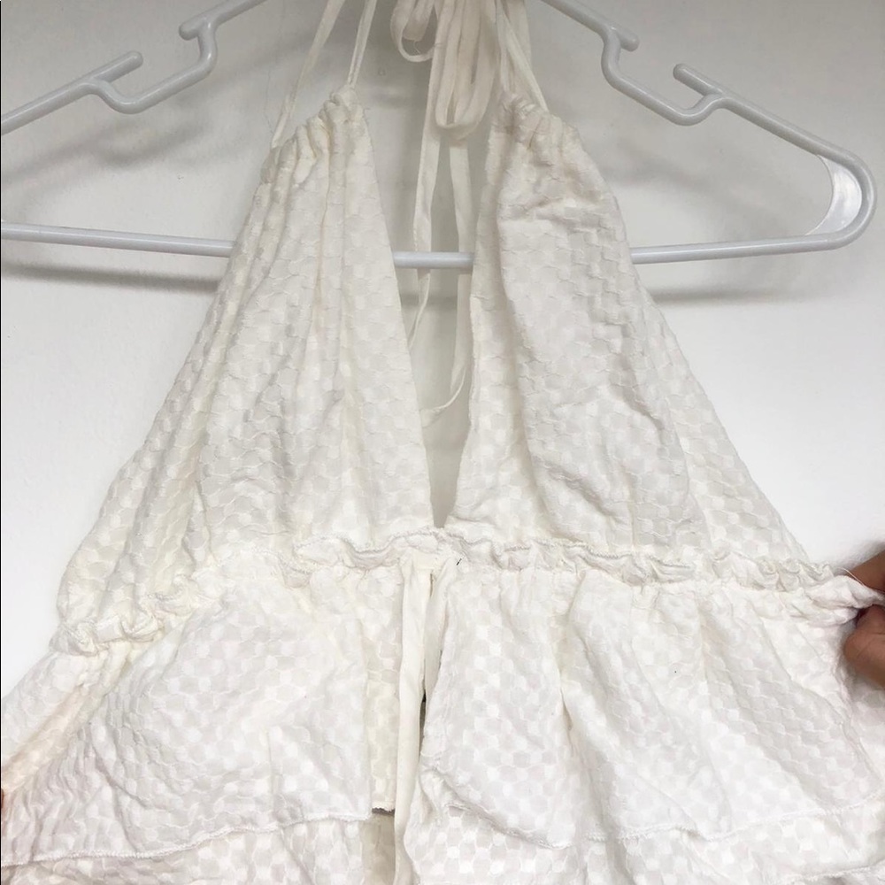 White halter crop top- Shein